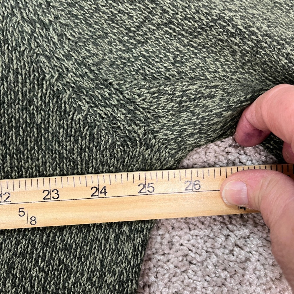 St Johns Bay Sweater Mens XL Green Long Sleeve Marled Knitted 4-Button Placket - Picture 9 of 11